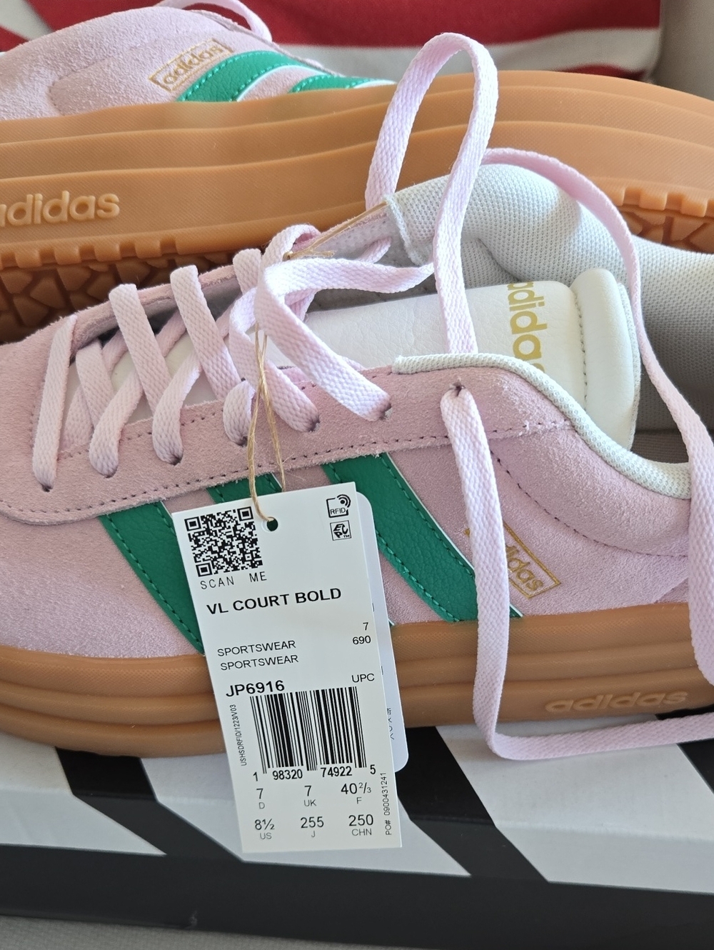 Adidas VL Court Bold Pink Green Platform Sneakers Women's 8.5 NWT - Picture 2 of 16